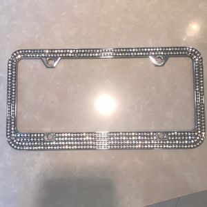 Swarovski crystal license plate holder